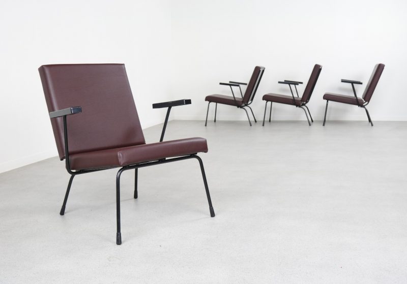 Wim Rietveld - Gispen model 415 1401 Mid century Dutch industrial design lounge chairs - Dutch originals 1