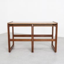 Arne Hovmand Olsen - Mogens Kold 1960s Mid century Danish teak mini set nesting tables - Vintage Deense bijzettafels 4