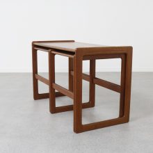 Arne Hovmand Olsen - Mogens Kold 1960s Mid century Danish teak mini set nesting tables - Vintage Deense bijzettafels 5