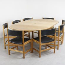 Børge Mogensen Øresund Model 140 extendable dining table Oak & Brass - Karl Andersson & Söner - Vintage Deense eetkamertafel Mid century Danish design 1960s 11