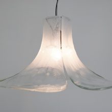 Carlo Nason Mazzega White Murano glass hanging lamp pendant 1960s 1970s - Mid century Italian lighting - Vintage Italiaans design glazen hanglamp 7