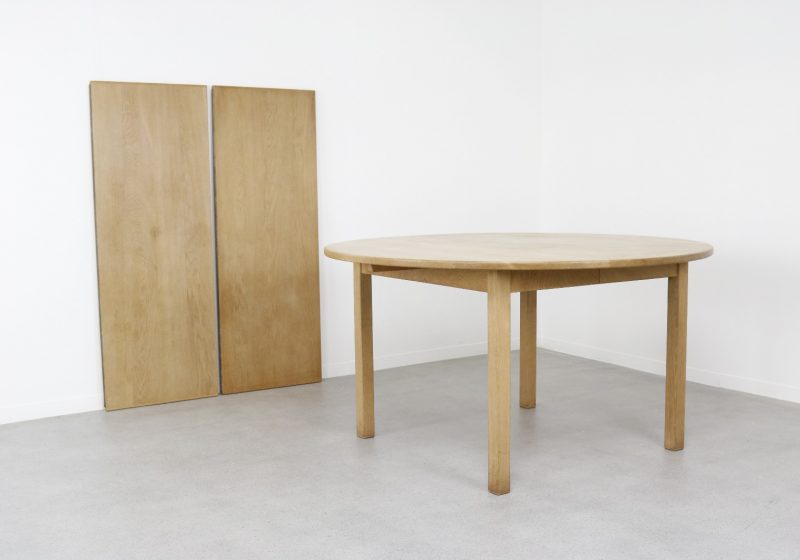 Kurt Østervig KP Møbler solid oak dining table 1960s - Mid century Danish round extendable dinner table 8