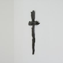 Large Brutalist cross in bronze - Mid century Brutalist wall sculpture 1960s - Vintage kruis wandsculptuur in brons 4