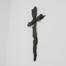 Large Brutalist cross in bronze - Mid century Brutalist wall sculpture 1960s - Vintage kruis wandsculptuur in brons 6