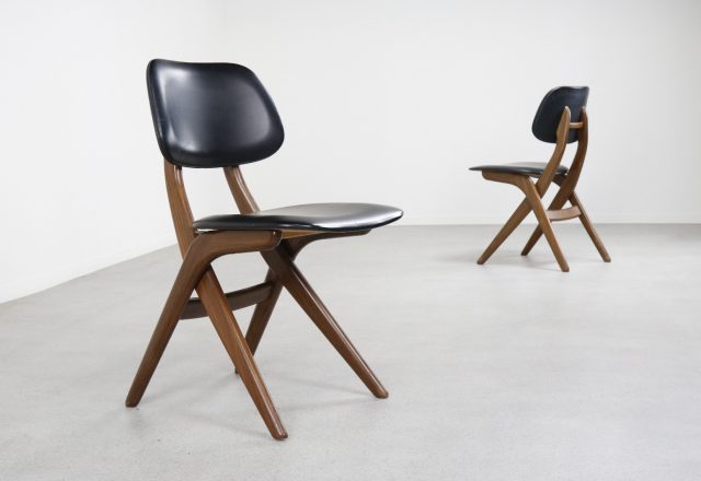 Louis van Teeffelen Webe - Mid century Dutch design dining chairs 1950s 1960s - Vintage Nederlands design eetkamerstoelen 1