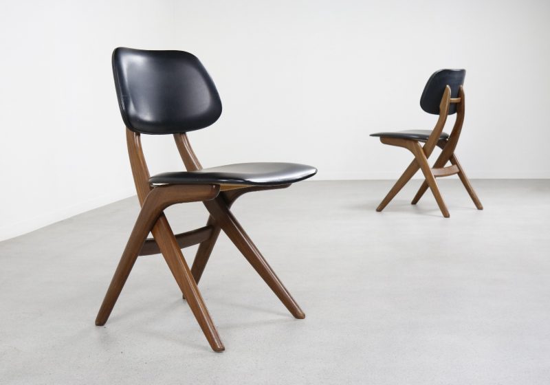 Louis van Teeffelen Webe - Mid century Dutch design dining chairs 1950s 1960s - Vintage Nederlands design eetkamerstoelen 1