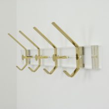 Mid century hollywood regency style coat rack brass & lucite 1960s - Vintage design messing kapstok 2