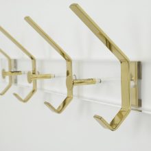 Mid century hollywood regency style coat rack brass & lucite 1960s - Vintage design messing kapstok 4