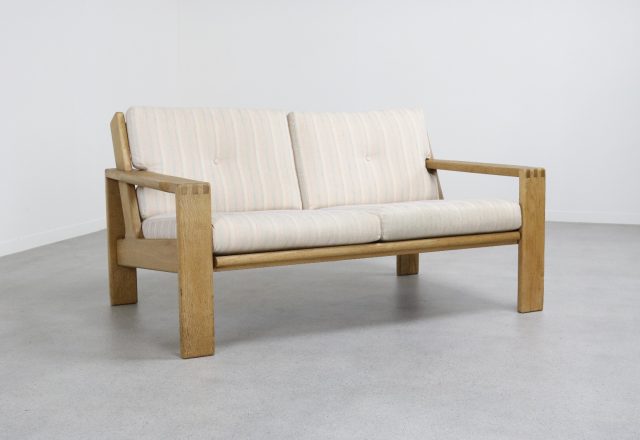 Vintage solid oak \'Bonanza\' 2 seater sofa - Esko Pajamies Asko Finland 1960s - Mid century Finnish sofa 1