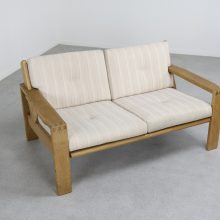 Vintage solid oak \'Bonanza\' 2 seater sofa - Esko Pajamies Asko Finland 1960s - Mid century Finnish sofa 3