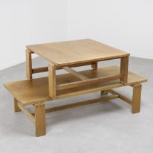 Vintage solid oak \\\'Bonanza\\\' coffee table - Esko Pajamies Asko Finland 1960s - Mid century Finnish design table 6