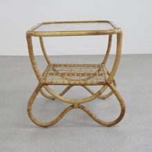 Dirk van Sliedregt - Rohé Noordwolde vintage rotan salontafel 1950s 1960s - Mid century Dutch design rattan coffee table 3