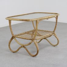 Dirk van Sliedregt - Rohé Noordwolde vintage rotan salontafel 1950s 1960s - Mid century Dutch design rattan coffee table 5