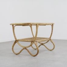 Dirk van Sliedregt - Rohé Noordwolde vintage rotan salontafel 1950s 1960s - Mid century Dutch design rattan coffee table 6