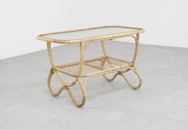 Dirk van Sliedregt - Rohé Noordwolde vintage rotan salontafel 1950s 1960s - Mid century Dutch design rattan coffee table 8