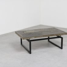 Early Brutalist slate coffee table Paul Kingma 1960s 1962 The Netherlands - Mid century Dutch design brutalism 10