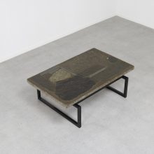 Early Brutalist slate coffee table Paul Kingma 1960s 1962 The Netherlands - Mid century Dutch design brutalism 13