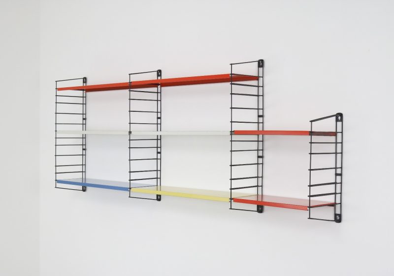 Large Tomado Holland D Dekker shelves wall unit 1950s - Vintage Nederlands industrieel design wandsysteem 1