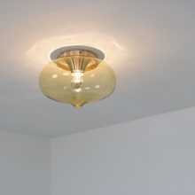 Large vintage Dijkstra Lampen druppel ceiling lamp 1960s - Mid century Dutch design smoked glass flush mount 5