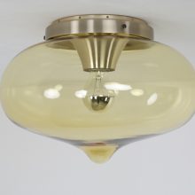 Large vintage Dijkstra Lampen druppel ceiling lamp 1960s - Mid century Dutch design smoked glass flush mount 6