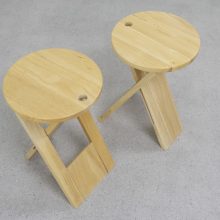 Pair of vintage TS folding stools - Roger Tallon - Sentou 1970s France - Mid century French design stool 3