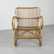 Rohe Noordwolde vintage rotan fauteuil 1950s 1960s - Mid century Dutch design rattan lounge chair 2