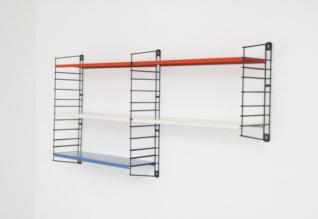 Tomado Holland D Dekker shelves wall unit 1950s - Vintage Nederlands industrieel design wandsysteem 1