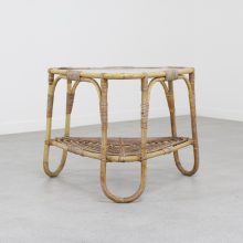 Vintage Dirk van Sliedregt Rohé Noordwolde rotan salontafel 1950s 1960s - Mid century Dutch design rattan coffee table 6