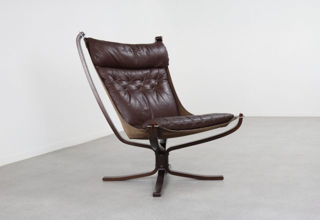 Vintage Sigurd Sessell Vatne Møbler Falcon lounge chair - Mid century Norwegain design leather easy chair 1