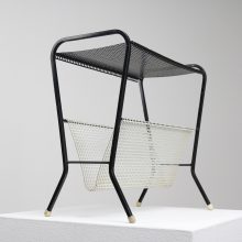 Vintage Tjerk Reijinga Pilastro Dutch design industrial perforated metal magazine rack 1960s - Vintage Nederlands design industrieel lectuurbak 5