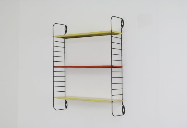 Vintage Tomado Holland D Dekker pocket series shelves wall unit 1950s - Vintage Nederlands industrieel design wandsysteem 1