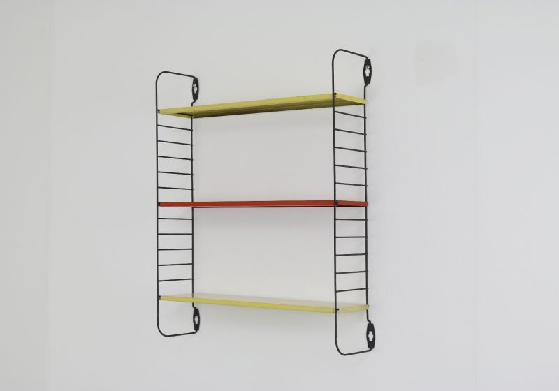 Vintage Tomado Holland D Dekker pocket series shelves wall unit 1950s - Vintage Nederlands industrieel design wandsysteem 1