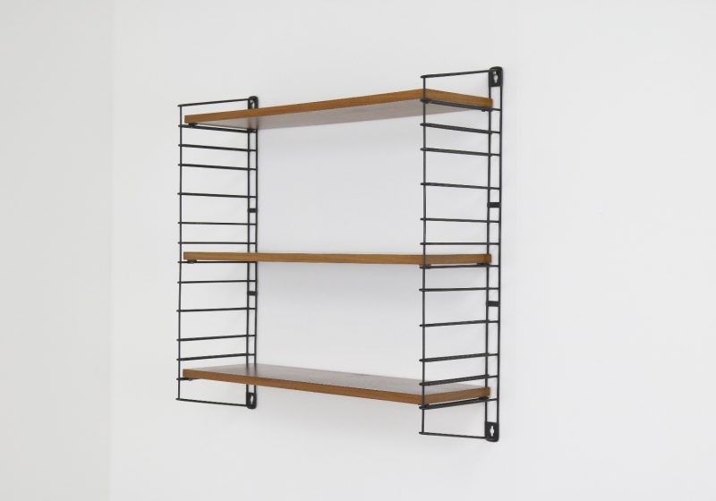 Vintage teak Tomado Holland D Dekker shelves wall unit 1950s - Vintage Nederlands industrieel design wandsysteem 1