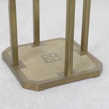 Vintage pair Peter Ghyczy T18 Pioneer series side tables - Mid century Dutch design brass glass 9