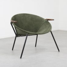 Hans Olsen - Balloon lounge chair LEA design Denmark 1960s - Vintage Deense design fauteuil suede 1