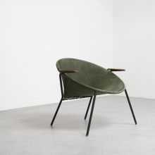 Hans Olsen - Balloon lounge chair LEA design Denmark 1960s - Vintage Deense design fauteuil suede 10