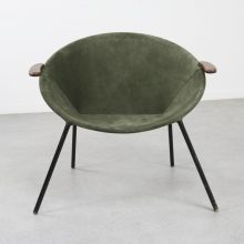 Hans Olsen - Balloon lounge chair LEA design Denmark 1960s - Vintage Deense design fauteuil suede 2