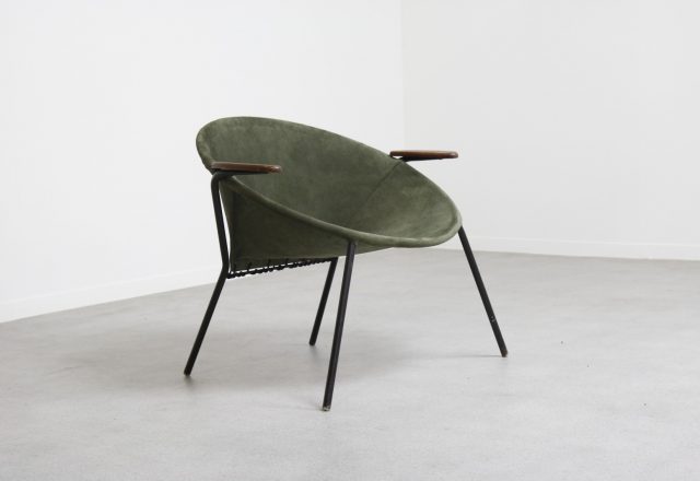 Hans Olsen - Balloon lounge chair LEA design Denmark 1960s - Vintage Deense design fauteuil suede 9