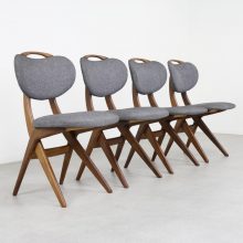 Louis van Teeffelen Webe - Mid century Dutch design scissors dining chairs 1950s 1960s - Vintage Nederlands design schaar eetkamerstoelen 6