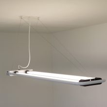 Rare Postmodern design ceiling or wall lamp by Nicola Gigante & M Boccato for Zerbetto Padova Italy fluorescent tube light 1980s 2