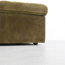 Vintage Tito Agnoli \'Petronio\' 2 seater sofa Poltrona Frau olive green suede leather 1970s - Mid century Italian designer seating 10