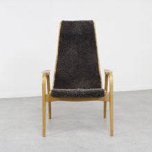 Vintage pair Lamino lounge chairs sheepskin Yngve Ekström Swedese 1960s - Mid century Swedish classic lounge chairs 2