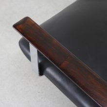 Mid century Scandinavian rosewood & leather executive office chair in the manner of Arne Vodder 1960s 6