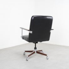 Mid century Scandinavian rosewood & leather executive office chair in the manner of Arne Vodder 1960s 7