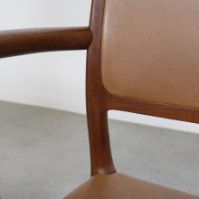 Niels O Møller Model 65 teak & leather armchairs J L Møller - mid century danish dining chairs - vintage design Deense eetkamerstoelen 11