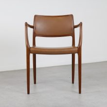 Niels O Møller Model 65 teak & leather armchairs J L Møller - mid century danish dining chairs - vintage design Deense eetkamerstoelen 2