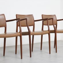 Niels O Møller Model 65 teak & leather armchairs J L Møller - mid century danish dining chairs - vintage design Deense eetkamerstoelen 8