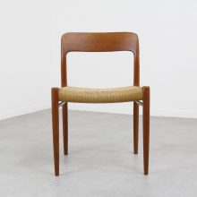 Niels O Møller Model 75 Teak & papercord J L Møller - mid century danish dining chair - vintage design Deense eetkamerstoel 3