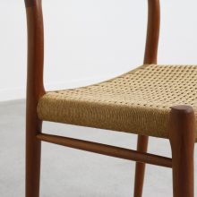 Niels O Møller Model 75 Teak & papercord J L Møller - mid century danish dining chair - vintage design Deense eetkamerstoel 4