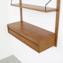 Poul Cadovius Royal Sytem teak modular wall unit 1960s Mid century danish shelving unit - Vintage Deense design wandsysteem 4